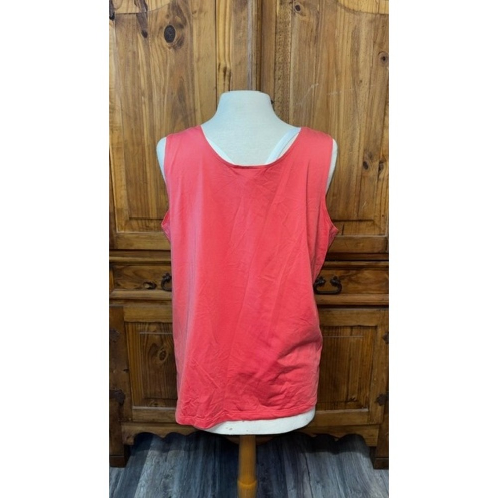 Chico's Coral Pink Scoop Neck Sleeveless Tank Top Size 3 XL - Picture 3 of 5